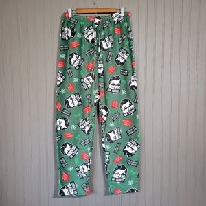 A Christmas Story Fleece Pajama Pants Lounge Ralphie "Oh Fudge" Green Men's L
